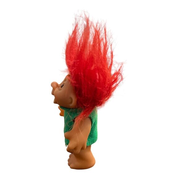 Vintage Dam 1986 Red Hair Troll Doll Green Felt Outfit Figure Norfin 4.5" - Picture 2 of 5